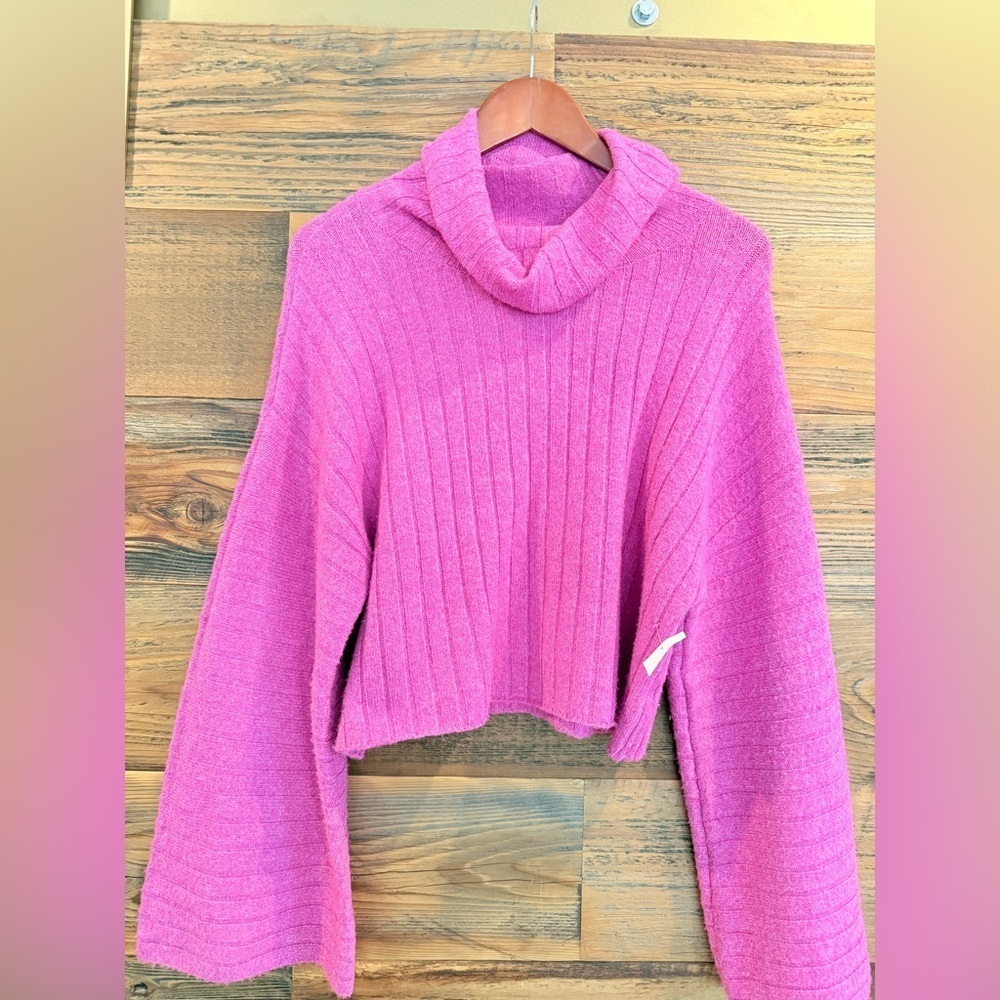 NYC Vibrant Pink Cowl Neck Sweater, NWT